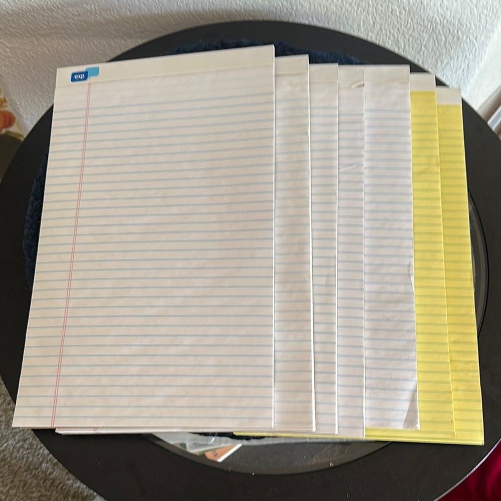 Downsizing My office -7 Legal Pads